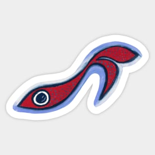 Little Red Fish Elegantly Swimming (cut-out) Sticker